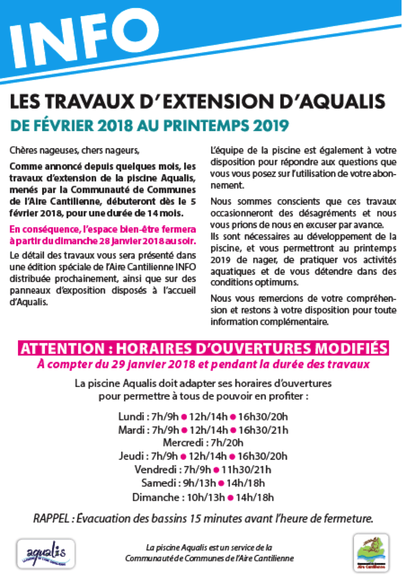 Travaux d'extension d'Aqualis